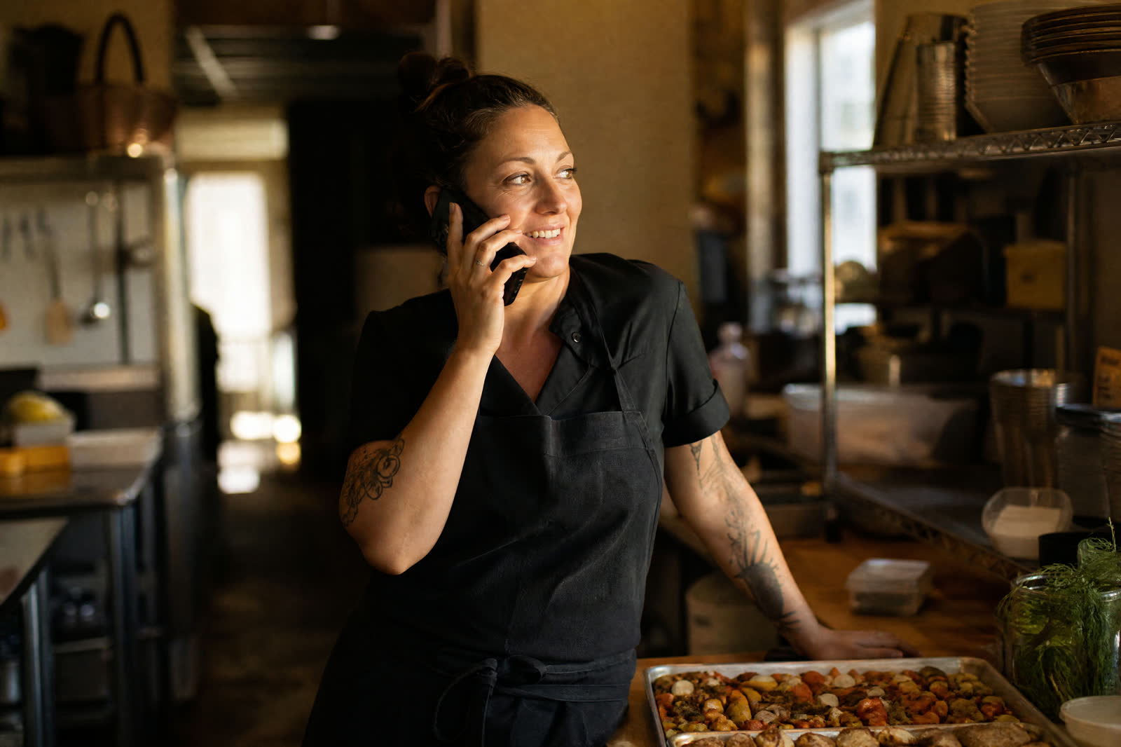 Business owner taking the call